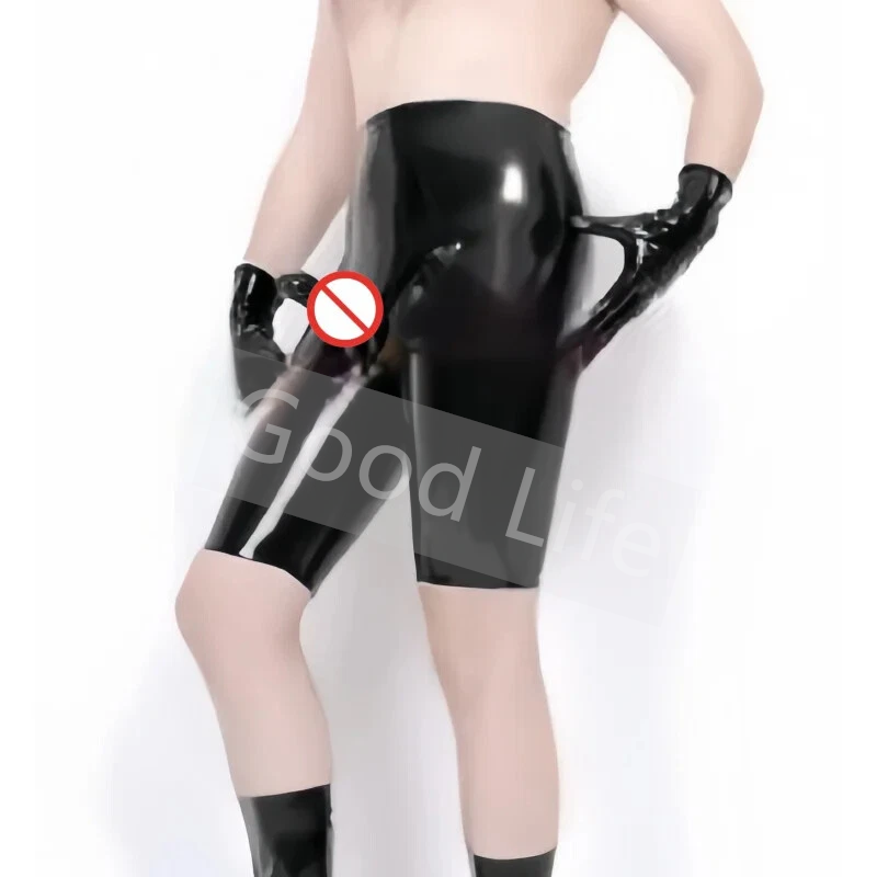 Boxer Shorts Modal - Handmade Men Black Sexy Latex Boxer