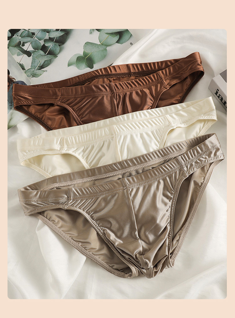 Mens Ice Silk Satin Briefs Sex - Quick Dry Underwear 评论和价格